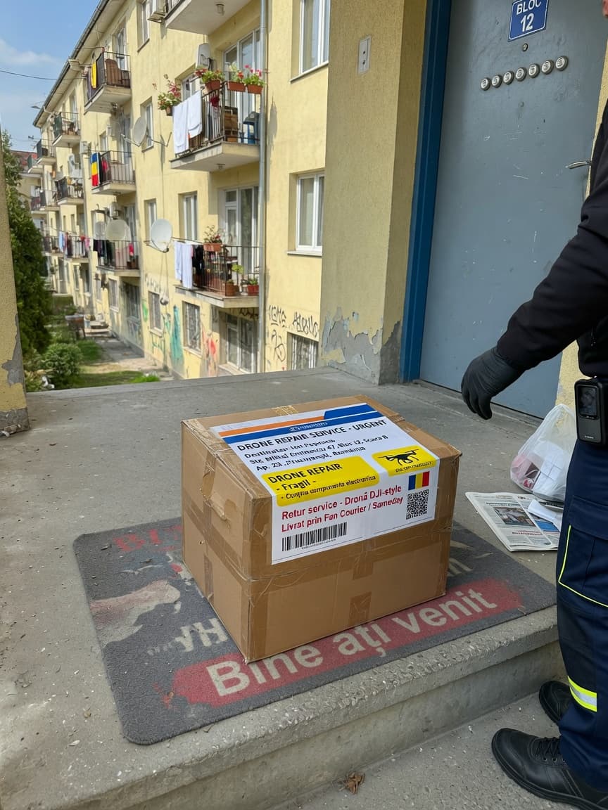 Free DJI drone shipping for repair — DroneDoctor Romania courier delivery
